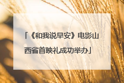 《和我说早安》电影山西省首映礼成功举办