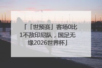 「世预赛」客场0比1不敌印尼队，国足无缘2026世界杯