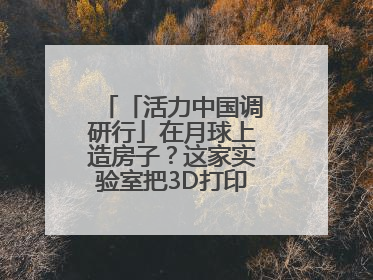 「活力中国调研行」在月球上造房子？这家实验室把3D打印“带上月球”