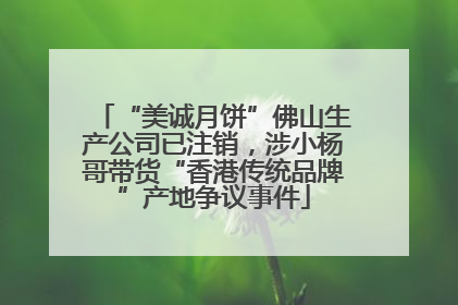 “美诚月饼”佛山生产公司已注销，涉小杨哥带货“香港传统品牌”产地争议事件