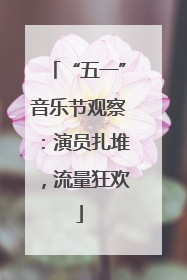 “五一”音乐节观察：演员扎堆，流量狂欢