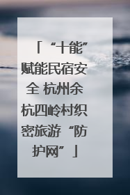 “十能”赋能民宿安全 杭州余杭四岭村织密旅游“防护网”