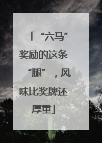 “六马”奖励的这条“腿”，风味比奖牌还厚重