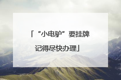 “小电驴”要挂牌 记得尽快办理