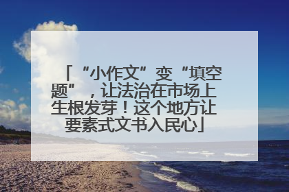 “小作文”变“填空题”，让法治在市场上生根发芽！这个地方让要素式文书入民心