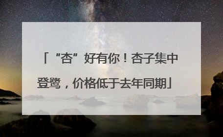 “杏”好有你！杏子集中登鹭，价格低于去年同期