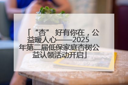 “杏” 好有你在，公益暖人心——2025 年第二届低保家庭杏树公益认领活动开启