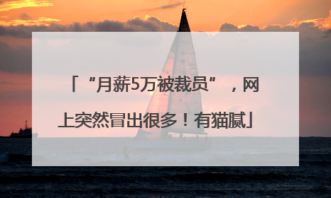“月薪5万被裁员”,网上突然冒出很多!有猫腻