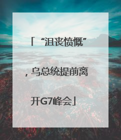 “沮丧愤慨”，乌总统提前离开G7峰会