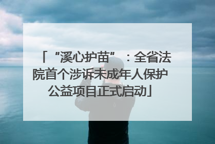 “溪心护苗”：全省法院首个涉诉未成年人保护公益项目正式启动