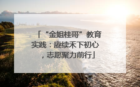 “金姐桂哥”教育实践：赓续禾下初心，志愿聚力前行