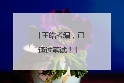 王皓考编，已通过笔试！