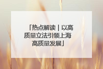 热点解读｜以高质量立法引领上海高质量发展