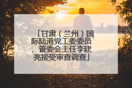 甘肃（兰州）国际陆港党工委委员、管委会主任李建亮接受审查调查