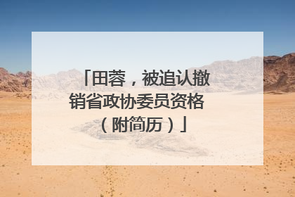田蓉，被追认撤销省政协委员资格（附简历）