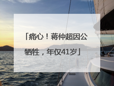 痛心！蒋仲超因公牺牲，年仅41岁