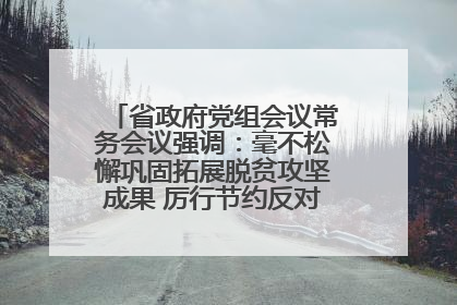省政府党组会议常务会议强调：毫不松懈巩固拓展脱贫攻坚成果 厉行节约反对浪费弘扬优良作风