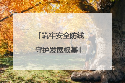 筑牢安全防线 守护发展根基