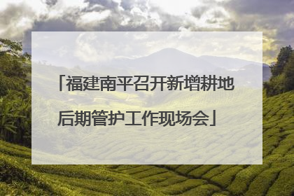 福建南平召开新增耕地后期管护工作现场会