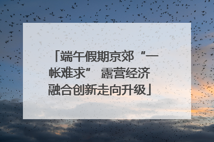 端午假期京郊“一帐难求” 露营经济融合创新走向升级