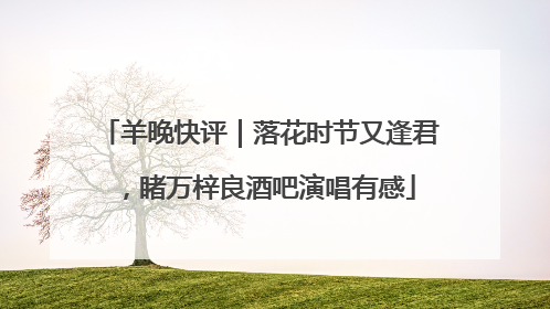 羊晚快评｜落花时节又逢君，睹万梓良酒吧演唱有感