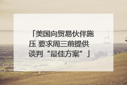美国向贸易伙伴施压 要求周三前提供谈判“最佳方案”