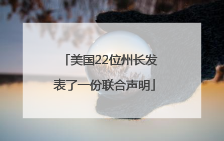 美国22位州长发表了一份联合声明