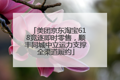 美团京东淘宝618竞逐即时零售，顺丰同城中立运力支撑全渠道履约