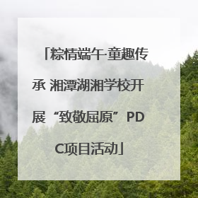 粽情端午·童趣传承 湘潭湖湘学校开展“致敬屈原”PDC项目活动
