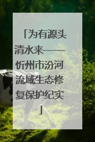 为有源头清水来——忻州市汾河流域生态修复保护纪实