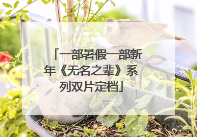 一部暑假一部新年《无名之辈》系列双片定档