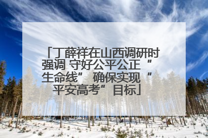 丁薛祥在山西调研时强调 守好公平公正“生命线” 确保实现“平安高考”目标