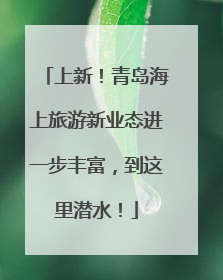 上新！青岛海上旅游新业态进一步丰富，到这里潜水！