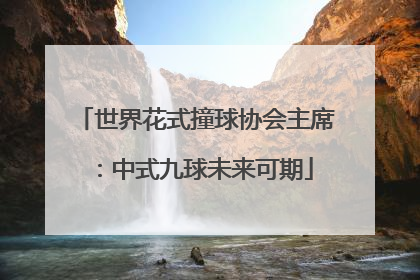 世界花式撞球协会主席：中式九球未来可期