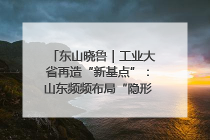 东山晓鲁｜工业大省再造“新基点”：山东频频布局“隐形冠军”背后