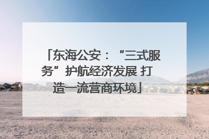 东海公安：“三式服务”护航经济发展 打造一流营商环境