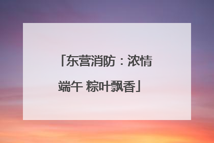 东营消防：浓情端午 粽叶飘香