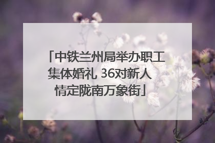 中铁兰州局举办职工集体婚礼 36对新人情定陇南万象街
