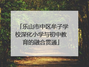 乐山市中区牟子学校深化小学与初中教育的融合贯通