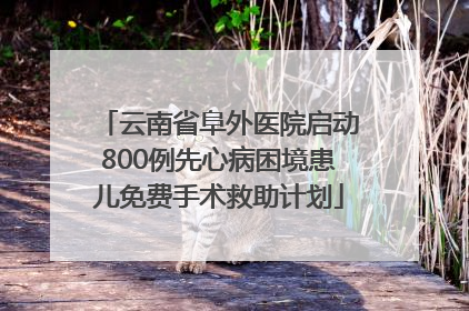 云南省阜外医院启动800例先心病困境患儿免费手术救助计划