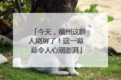 今天，福州这群人刷屏了！这一幕幕令人心潮澎湃