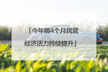 今年前4个月民营经济活力持续提升