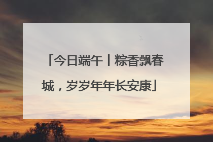 今日端午丨粽香飘春城，岁岁年年长安康
