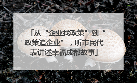 从“企业找政策”到“政策追企业”，听市民代表讲述幸福成都故事