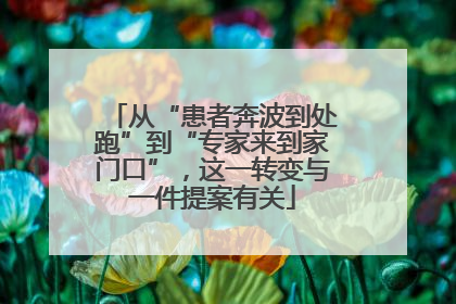 从“患者奔波到处跑”到“专家来到家门口”，这一转变与一件提案有关