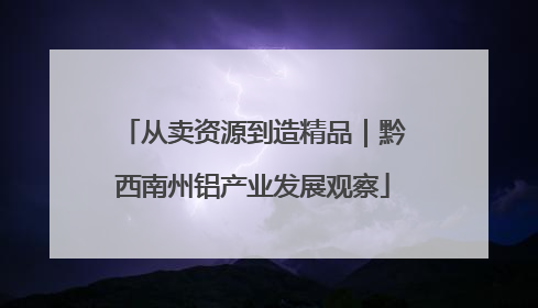 从卖资源到造精品｜黔西南州铝产业发展观察