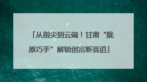 从指尖到云端！甘肃“陇原巧手”解锁创富新赛道