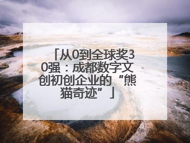 从0到全球奖30强：成都数字文创初创企业的“熊猫奇迹”