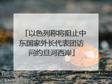 以色列称将阻止中东国家外长代表团访问约旦河西岸