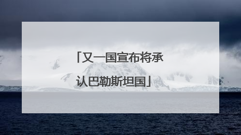 又一国宣布将承认巴勒斯坦国